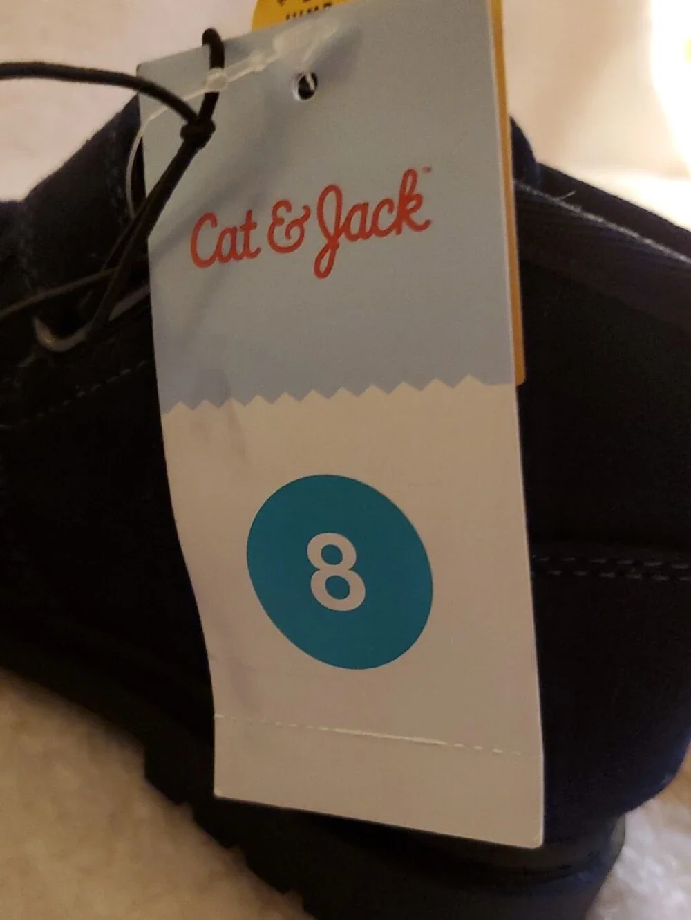 Cat & Jack Navy Magnus Toddler Boots Faux Sherpa Lined Hook & Loop Size 8 NWT